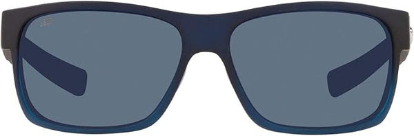 COSTA DEL MAR MEN'S HALF MOON RECTANGULAR SUNGLASSES, BAHAMA BLUE FADE/GREY POLARIZED-580P, 60