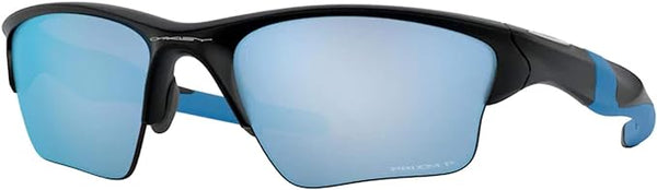 OAKLEY MEN'S HALF JACKET 2.0 XL RECTANGULAR SUNGLASSES, MATTE BLACK/PRIZM DEEP WATER POLARIZED, OO9154 62