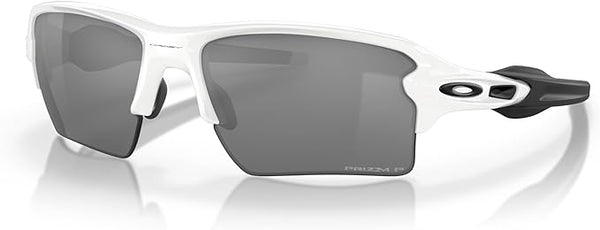 OAKLEY MEN'S FLAK 2.0 XL RECTANGULAR SUNGLASSES, POLISHED WHITE ON BLACK/PRIZM BLACK POLARIZED, OO9188 59