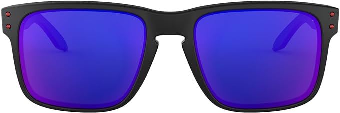 OAKLEY MEN'S HOLBROOK SQUARE SUNGLASSES, MATTE BLACK/POSITIVE RED IRIDIUM, OO9102 55