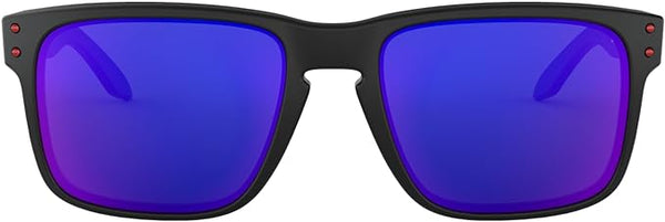 OAKLEY MEN'S HOLBROOK SQUARE SUNGLASSES, MATTE BLACK/POSITIVE RED IRIDIUM, OO9102 55