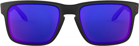 OAKLEY MEN'S HOLBROOK SQUARE SUNGLASSES, MATTE BLACK/POSITIVE RED IRIDIUM, OO9102 55