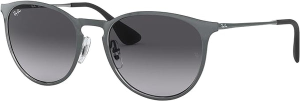 RAY-BAN ERIKA ROUND SUNGLASSES, METALLIC GREY/LIGHT GREY GRADIENT DARK GREY, RB3447N 54