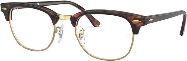 RAY-BAN CLUBMASTER SQUARE PRESCRIPTION EYEGLASS FRAMES, MOCK TORTOISE/DEMO LENS, RX5154 49