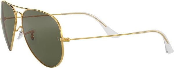 RAY-BAN CLASSIC AVIATOR SUNGLASSES, GOLD/GREEN POLARIZED, RB3025 58