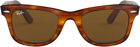 RAY-BAN ORIGINAL WAYFARER SQUARE SUNGLASSES, STRIPED HAVANA/B-15 BROWN, RB2140