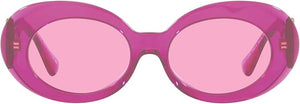 VERSACE WOMAN SUNGLASSES TRANSPARENT FUXIA FRAME, FUCHSIA LENSES, 54