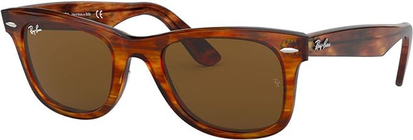 RAY-BAN ORIGINAL WAYFARER SQUARE SUNGLASSES, STRIPED HAVANA/B-15 BROWN, RB2140