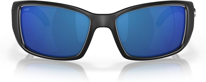 COSTA DEL MAR MAN SUNGLASSES MATTE BLACK FRAME - BLUE MIRROR LENSES, 62