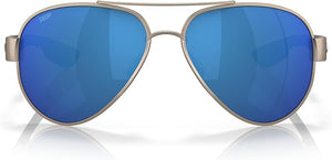 COSTA DEL MAR UNISEX SUNGLASSES GOLDEN PEARL FRAME, BLUE MIRROR LENSES, 59