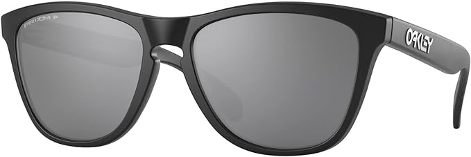 OAKLEY MEN'S FROGSKINS LOW BRIDGE FIT SQUARE SUNGLASSES, MATTE BLACK/PRIZM BLACK POLARIZED, 0OO9245 54