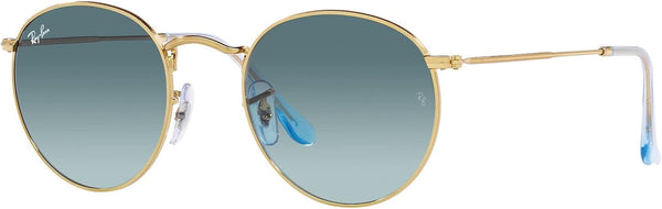 RAY-BAN ROUND METAL SUNGLASSES, GOLD/BLUE GRADIENT GREY, RB3447 50