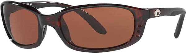 COSTA DEL MAR MENS BRINE OVAL SUNGLASSES, TORTOISE/COPPER POLARIZED-580P, 59