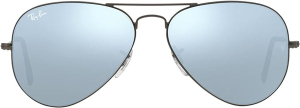 RAY-BAN CLASSIC AVIATOR SUNGLASSES, MATTE GUNMETAL/LIGHT GREEN MIRRORED SILVER, RB3025 58