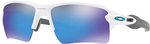 OAKLEY MEN'S FLAK 2.0 XL RECTANGULAR SUNGLASSES, POLISHED WHITE/PRIZM SAPPHIRE, OO9188 59