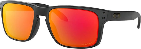 OAKLEY MEN'S HOLBROOK SQUARE SUNGLASSES, MATTE BLACK/PRIZM RUBY, OO9102 55