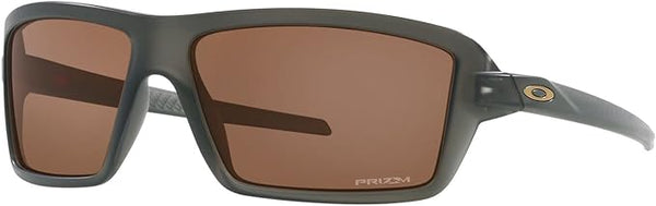 OAKLEY MEN'S CABLES RECTANGULAR SUNGLASSES, MATTE GREY SMOKE/PRIZM TUNGSTEN, OO9129 63