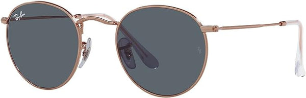 RAY-BAN ROUND METAL SUNGLASSES, ROSE GOLD/BLUE, RB3447 53