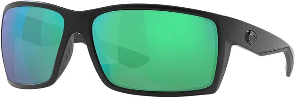 COSTA DEL MAR MAN SUNGLASSES MATTE BLACK FRAME - GREEN MIRROR LENSES - 64