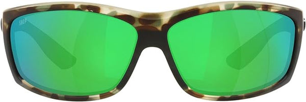 COSTA DEL MAR MENS SALTBREAK RECTANGULAR SUNGLASSES, WETLANDS/GREEN MIRRORED POLARIZED-580P, 65