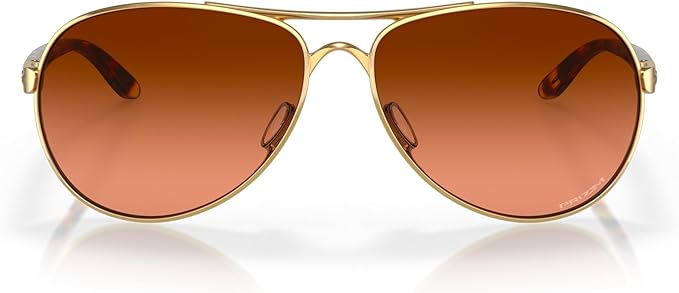 OAKLEY WOMEN'S FEEDBACK AVIATOR SUNGLASSES, POLISHED GOLD/PRIZM BROWN GRADIENT, OO4079 59