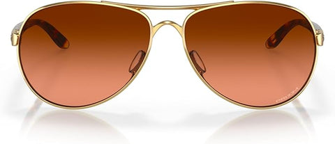 OAKLEY WOMEN'S FEEDBACK AVIATOR SUNGLASSES, POLISHED GOLD/PRIZM BROWN GRADIENT, OO4079 59