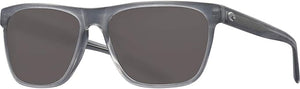 COSTA DEL MAR MEN'S APALACH POLARIZED RECTANGULAR SUNGLASSES, MATTE GREY CRYSTAL/GREY POLARIZED-580G, 60