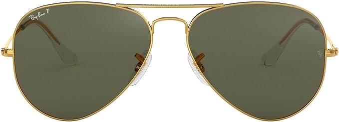 RAY-BAN CLASSIC AVIATOR SUNGLASSES, GOLD/GREEN POLARIZED, RB3025 62