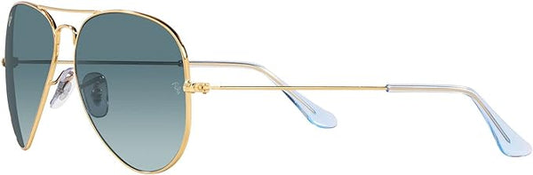 RAY-BAN CLASSIC AVIATOR SUNGLASSES, GOLD/BLUE GRADIENT GREY, RB3025 58