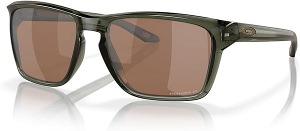 OAKLEY MEN'S SYLAS LOW BRIDGE FIT RECTANGULAR SUNGLASSES, OLIVE INK/PRIZM TUNGSTEN POLARIZED, OO9448F 58