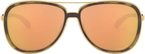 OAKLEY WOMEN'S SPLIT TIME AVIATOR SUNGLASSES, BROWN TORTOISE GOLD/PRIZM ROSE GOLD POLARIZED, OO4129 58