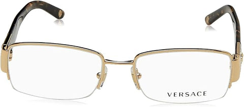 VERSACE VE 1175B EYEGLASSES W/GOLD FRAME AND NON- 53 DIAMETER LENSES,