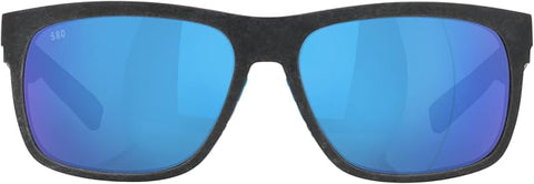 COSTA DEL MAR UNISEX SUNGLASSES NET GRAY WITH BLUE RUBBER FRAME, BLUE MIRROR LENSES, 58