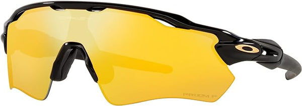 OAKLEY MEN'S  RADAR EV PATH RECTANGULAR SUNGLASSES, POLISHED BLACK/PRIZM 24K POLARIZED, OO9208 38