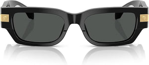 VERSACE MAN SUNGLASSES BLACK FRAME, DARK GREY LENSES, 53