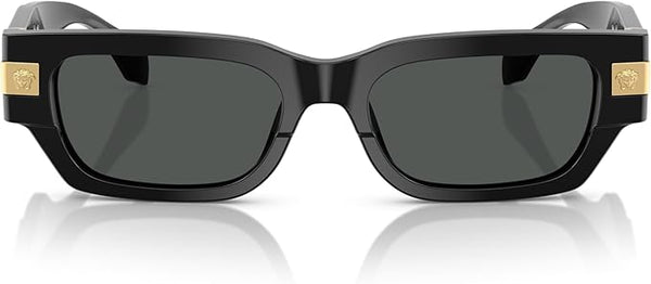 VERSACE MAN SUNGLASSES BLACK FRAME, DARK GREY LENSES, 53