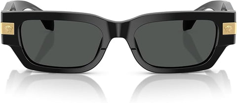 VERSACE MAN SUNGLASSES BLACK FRAME, DARK GREY LENSES, 53