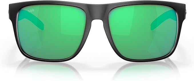 COSTA DEL MAR MAN SUNGLASSES MATTE BLACK FRAME - GREEN MIRROR LENSES, 59