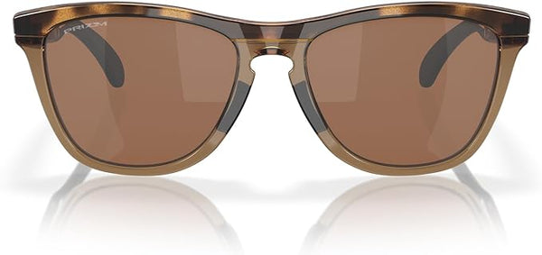 OAKLEY FROGSKINS RANGE LOW BRIDGE FIT ROUND SUNGLASSES, BROWN TORTOISE/BROWN SMOKE/PRIZM TUNGSTEN, OO9284A  55