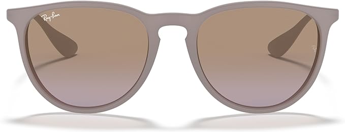 RAY-BAN ERIKA ROUND SUNGLASSES, DARK RUBBER SAND/VIOLET GRADIENT BROWN, RB4171 54