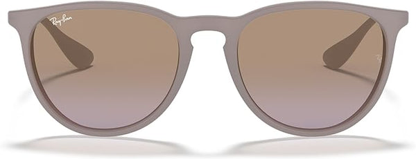 RAY-BAN ERIKA ROUND SUNGLASSES, DARK RUBBER SAND/VIOLET GRADIENT BROWN, RB4171 54