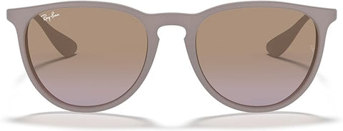 RAY-BAN ERIKA ROUND SUNGLASSES, DARK RUBBER SAND/VIOLET GRADIENT BROWN, RB4171 54