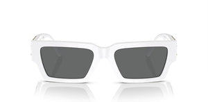 VERSACE UNISEX SUNGLASSES WHITE FRAME, DARK GREY LENSES, 54