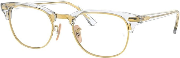 RAY-BAN CLUBMASTER SQUARE PRESCRIPTION EYEWEAR FRAMES, TRANSPARENT/DEMO LENS, RX5154 53