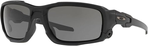 OAKLEY MEN'S BALLISTIC SHOCKTUBE RECTANGULAR SUNGLASSES, MATTE BLACK/GREY, OO9329 61