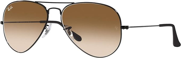 RAY-BAN CLASSIC AVIATOR SUNGLASSES, BLACK/CLEAR GRADIENT BROWN, RB3025 62