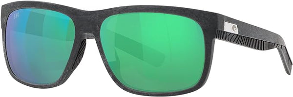 COSTA DEL MAR UNISEX SUNGLASSES NET GRAY WITH GRAY RUBBER FRAME, GREEN MIRROR LENSES, 58