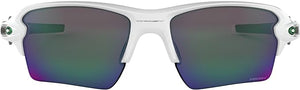 OAKLEY MEN'S FLAK 2.0 XL RECTANGULAR SUNGLASSES, POLISHED WHITE/PRIZM JADE, OO9188 59