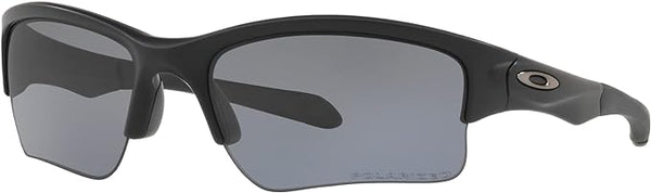 OAKLEY MEN'S QUARTER JACKET RECTANGULAR SUNGLASSES, MATTE BLACK/GREY POLARIZED, OO9200 61