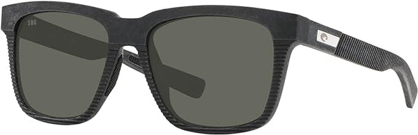 COSTA DEL MAR MAN SUNGLASSES NET GRAY WITH GRAY RUBBER FRAME, GRAY LENSES, 55